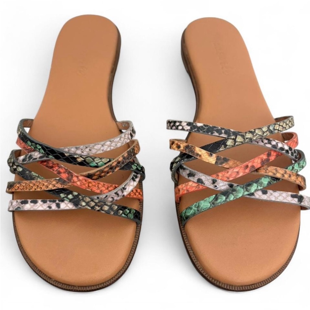 Madewell The Tracie Crisscross Slide Sandal Size 5 Strappy Multicolor Flat